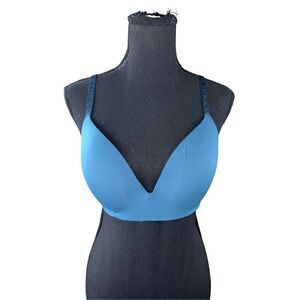 Victoria secrets 36D soft Tshirt lightly lined wireless blue bra